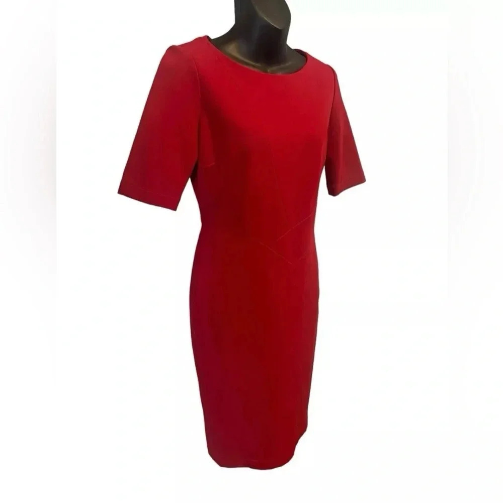 Lafayette 148 New York Dress Red Knit Women's Size‎ 2